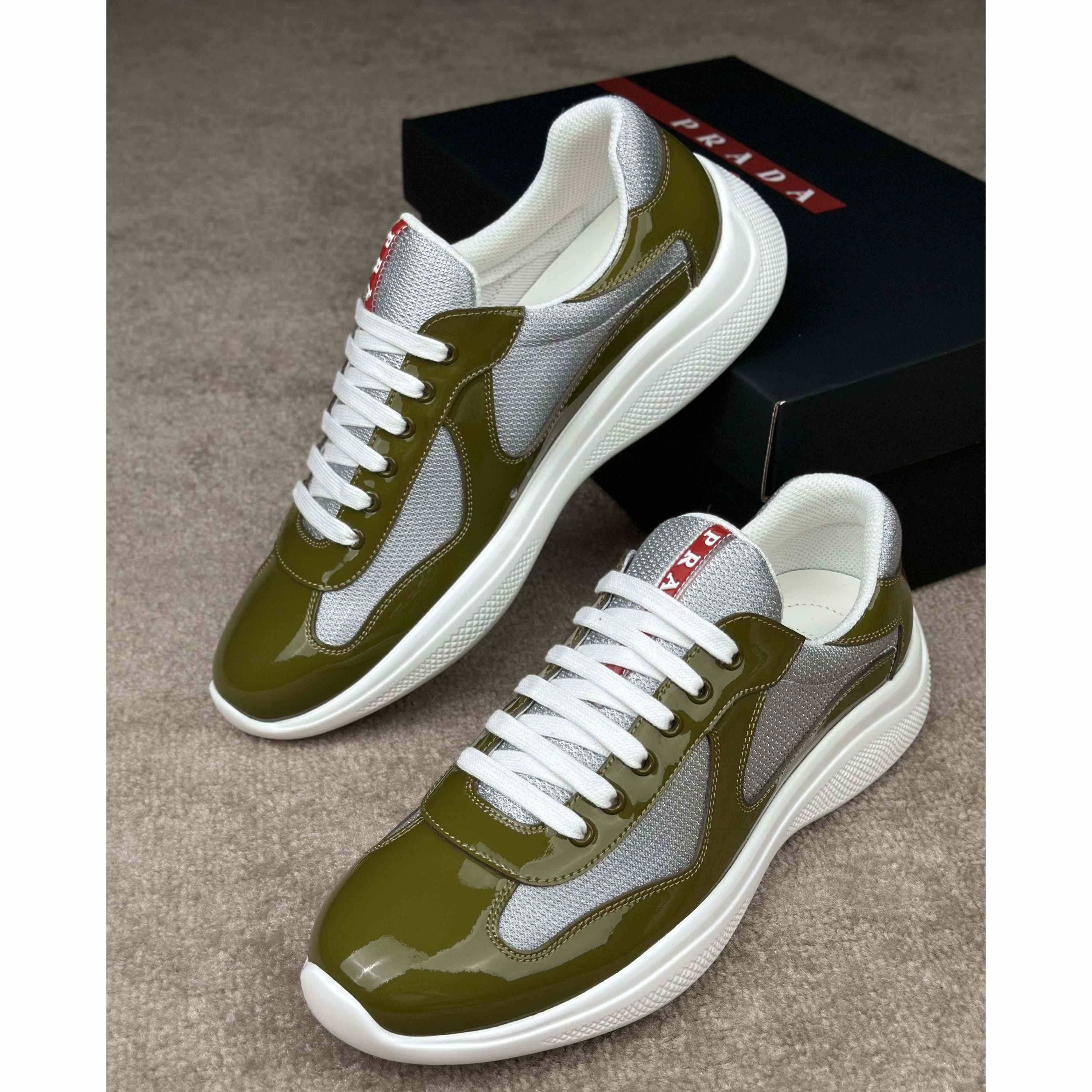 Prada Patent leather And Technical Fabric Prada America's Cup Sneakers - 