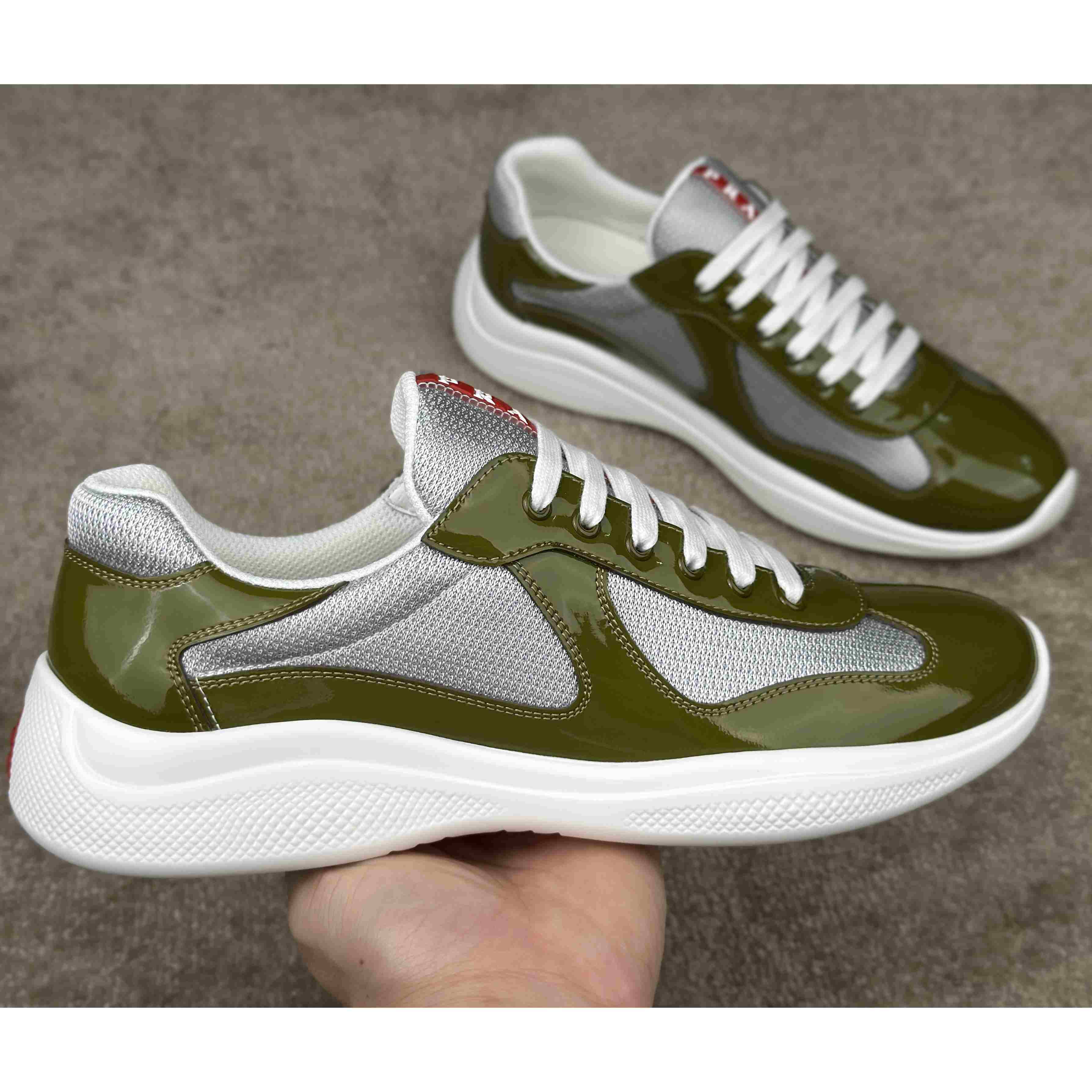 Prada Patent leather And Technical Fabric Prada America's Cup Sneakers - 