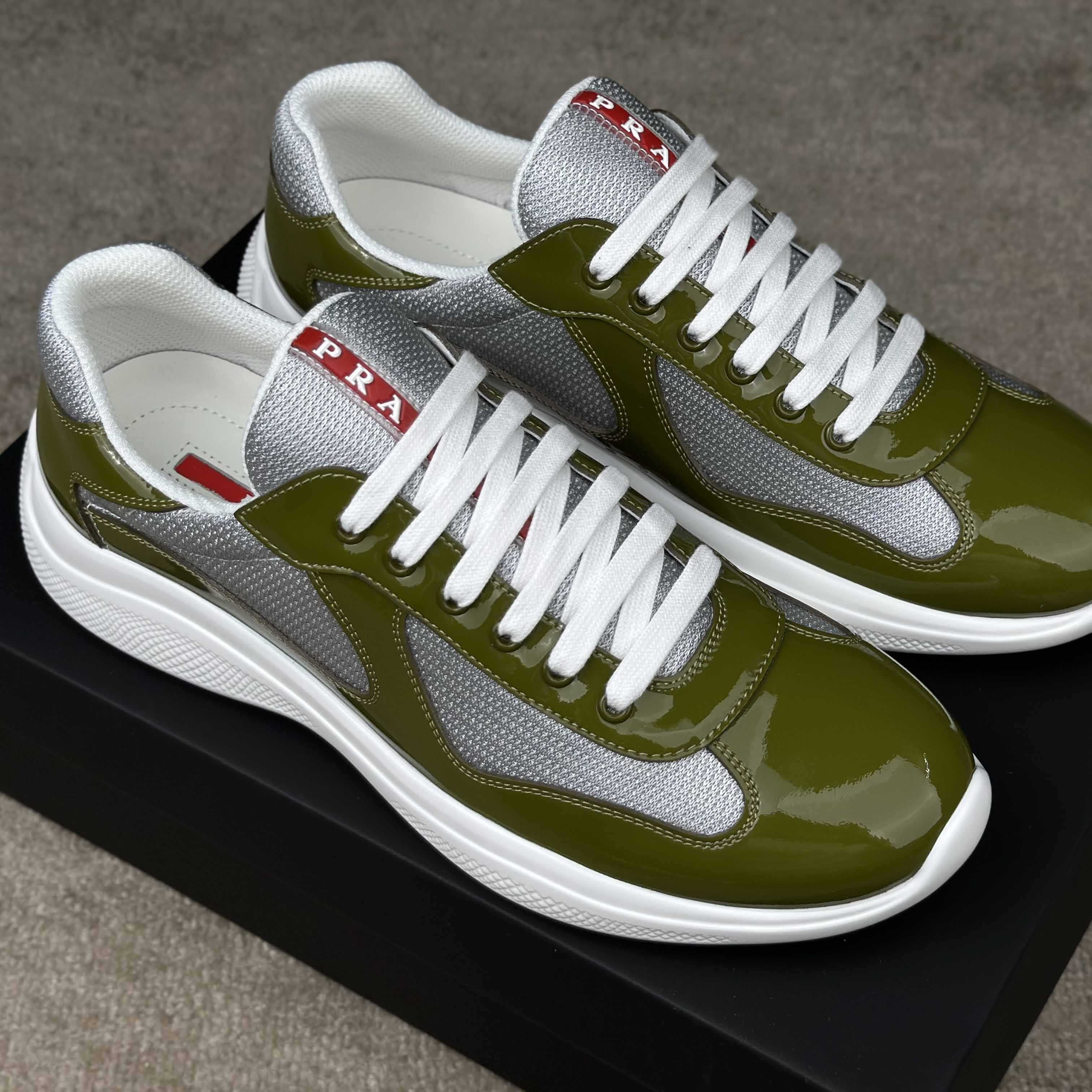 Prada Patent leather And Technical Fabric Prada America's Cup Sneakers - 