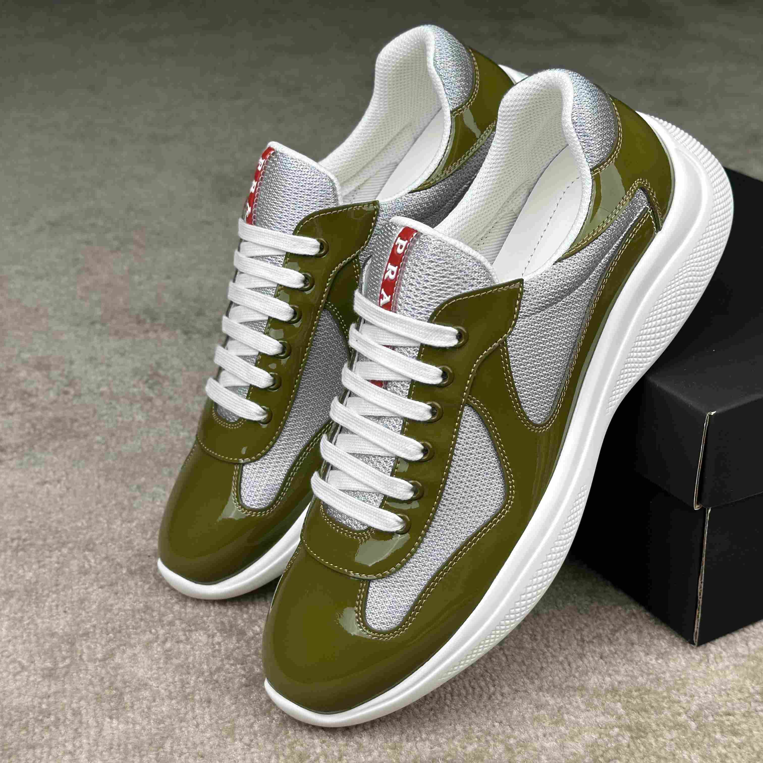Prada Patent leather And Technical Fabric Prada America's Cup Sneakers - 