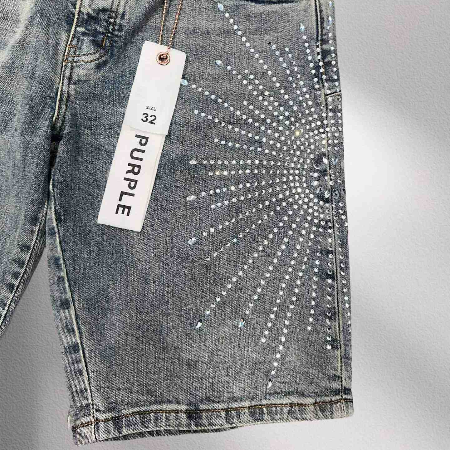 Purple-Brand Denim Shorts    6000 - DesignerGu