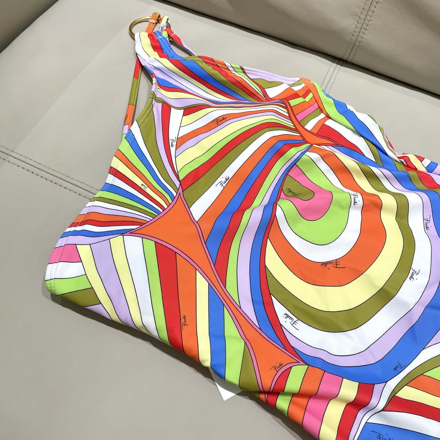 Pucci One-shoulder Embellished Printed Swimsuit  - 