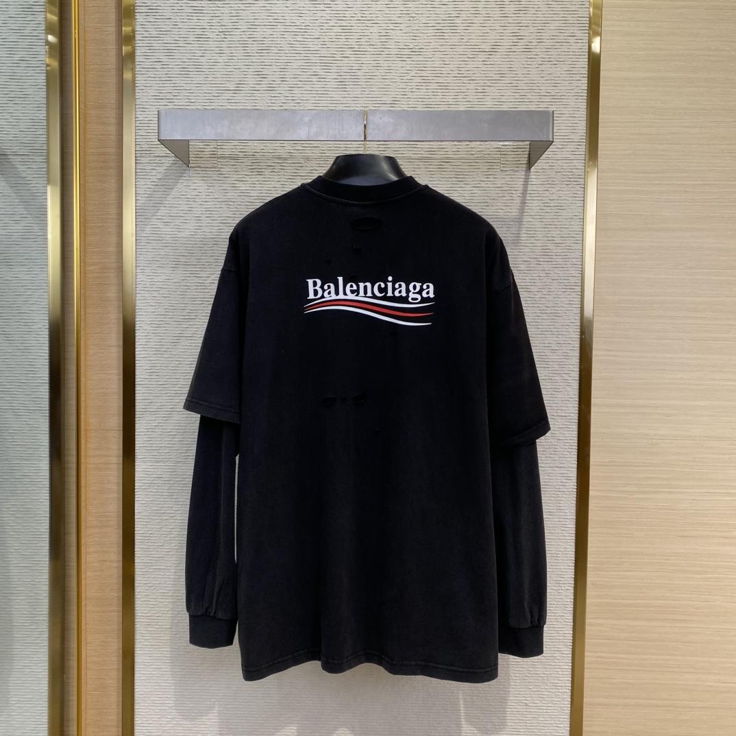 Balenciaga Political Campaign Layered T-shirt In Black - 
