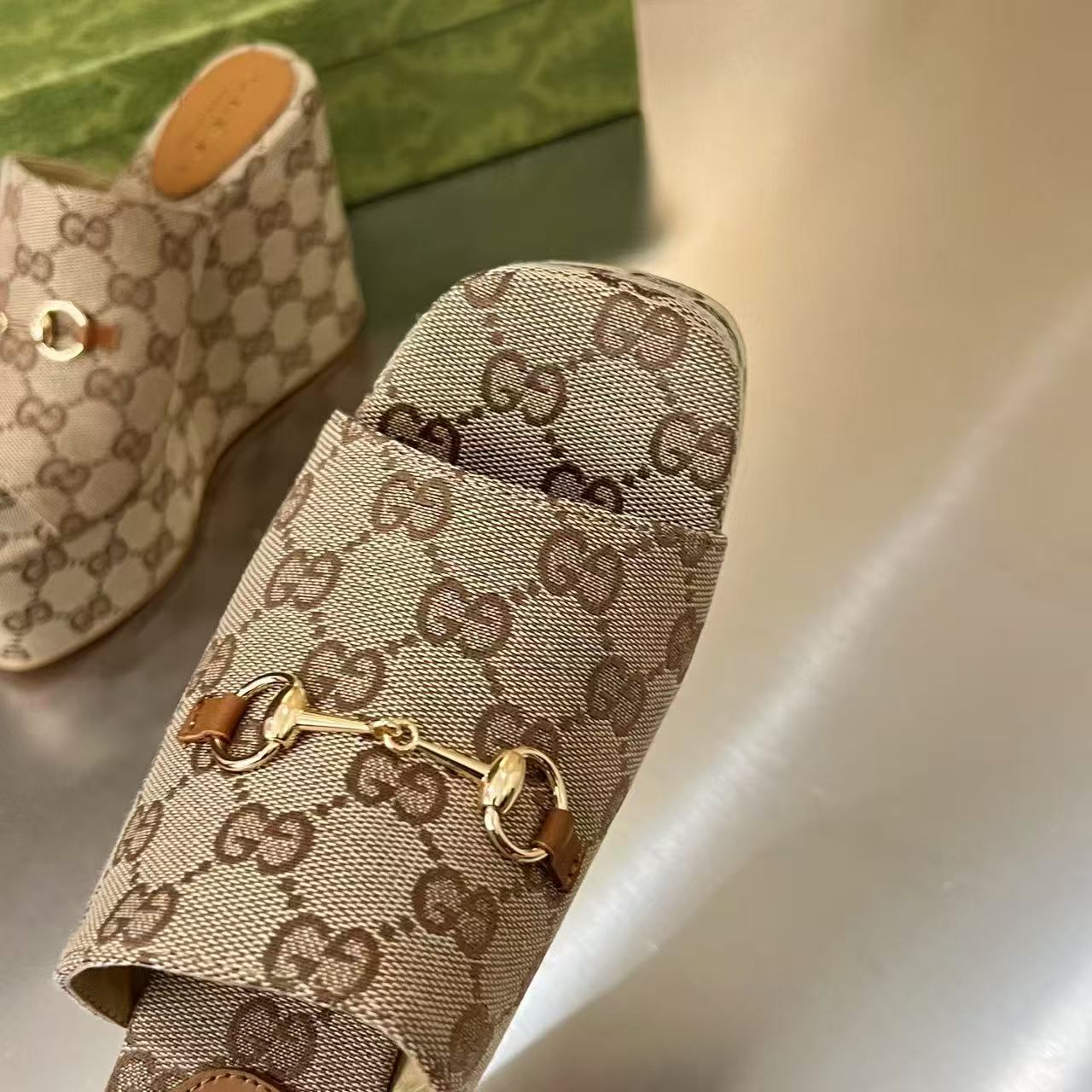 Gucci Women's Wedge Sandal With Horsebit - DesignerGu