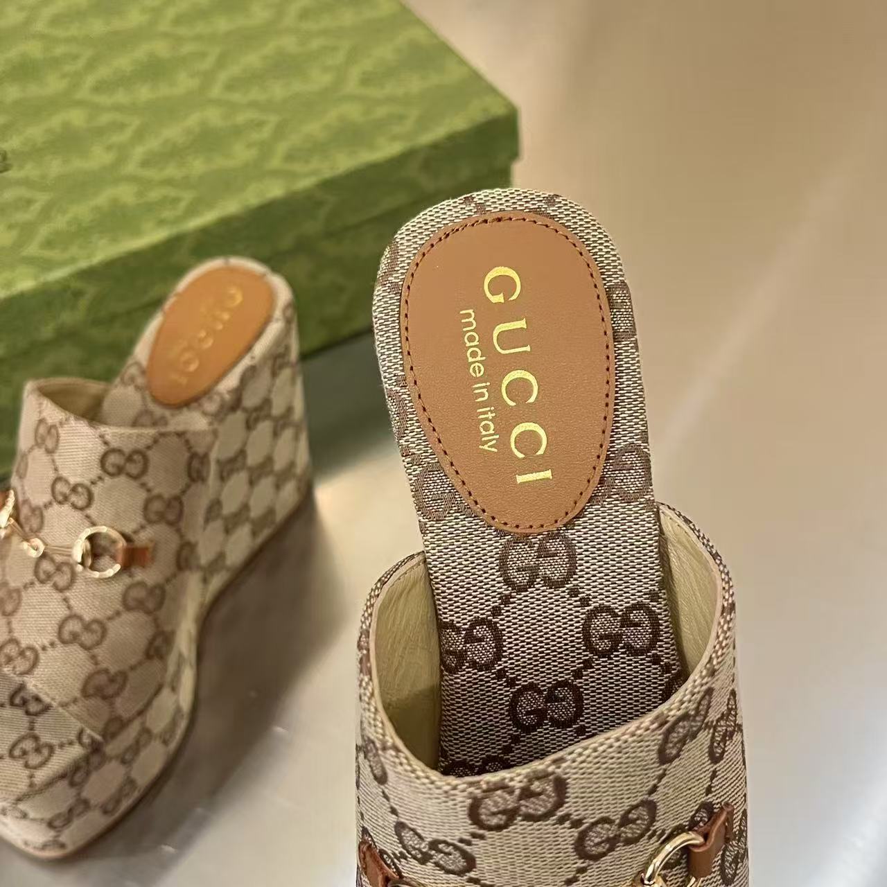 Gucci Women's Wedge Sandal With Horsebit - DesignerGu