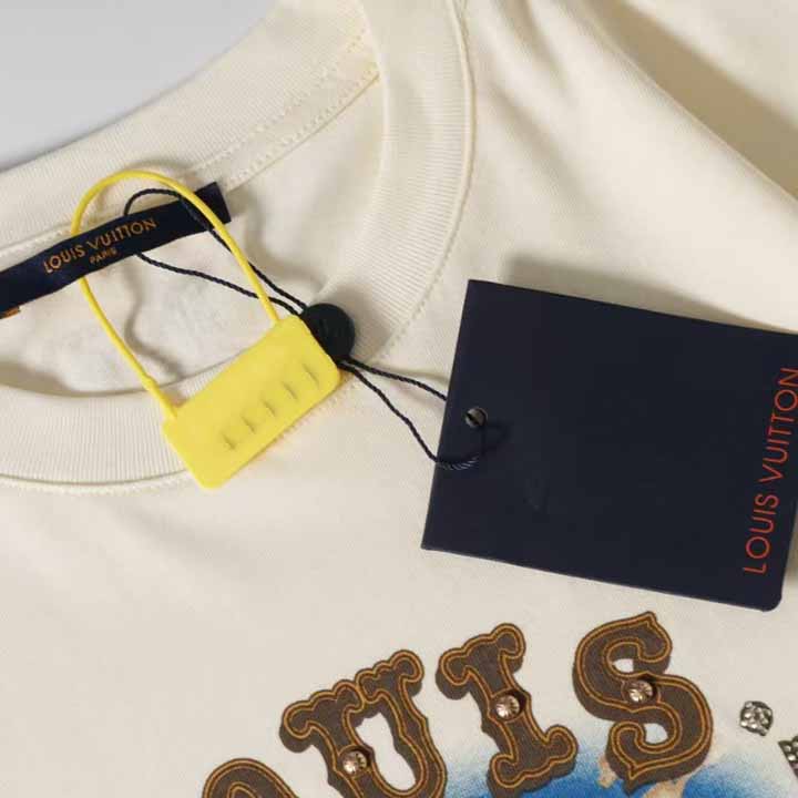 Louis Vuitton Graphic Cotton And Linen-Blend T-Shirt     1AFWUV - 
