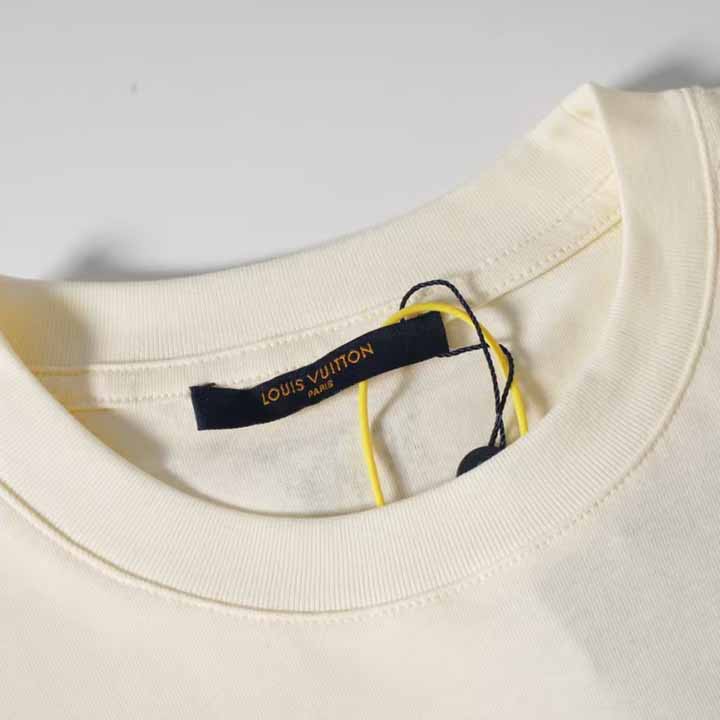 Louis Vuitton Graphic Cotton And Linen-Blend T-Shirt     1AFWUV - 