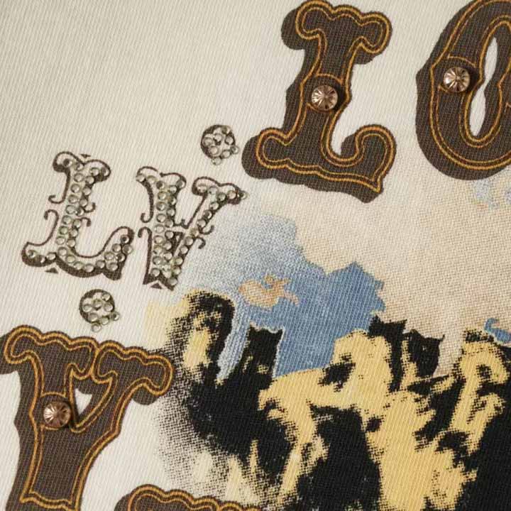 Louis Vuitton Graphic Cotton And Linen-Blend T-Shirt     1AFWUV - 
