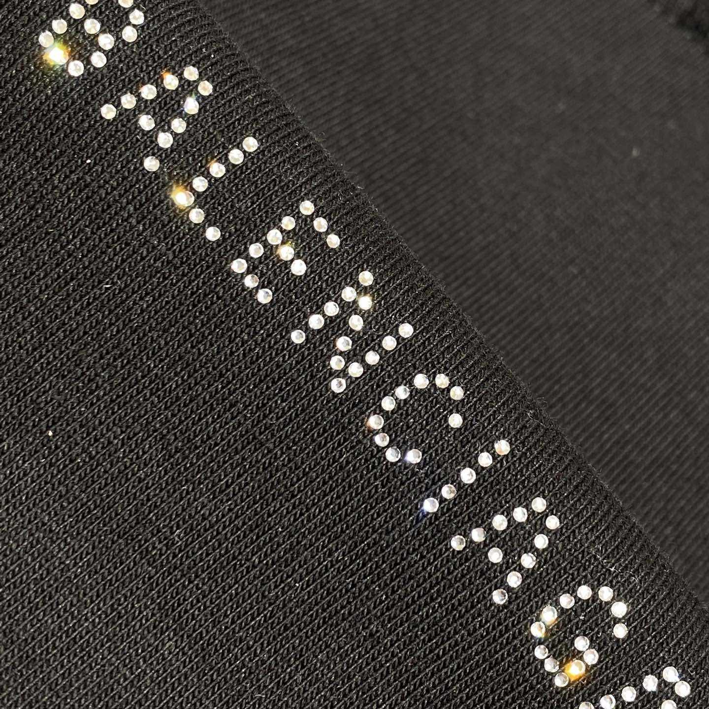 Balenciaga Back Strass Cropped T-Shirt in black - 