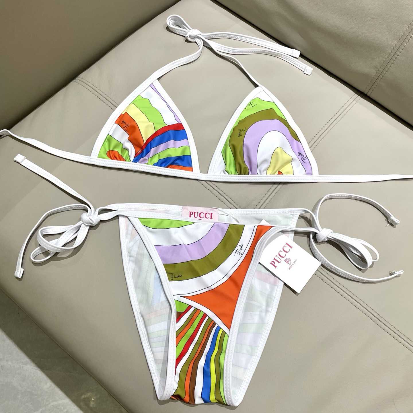 Pucci Iride-Print Bikini Top And Bikini Briefs - 