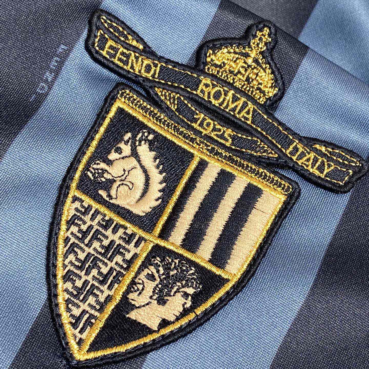 Fendi Blue Pequin Fabric T-shirt - DesignerGu