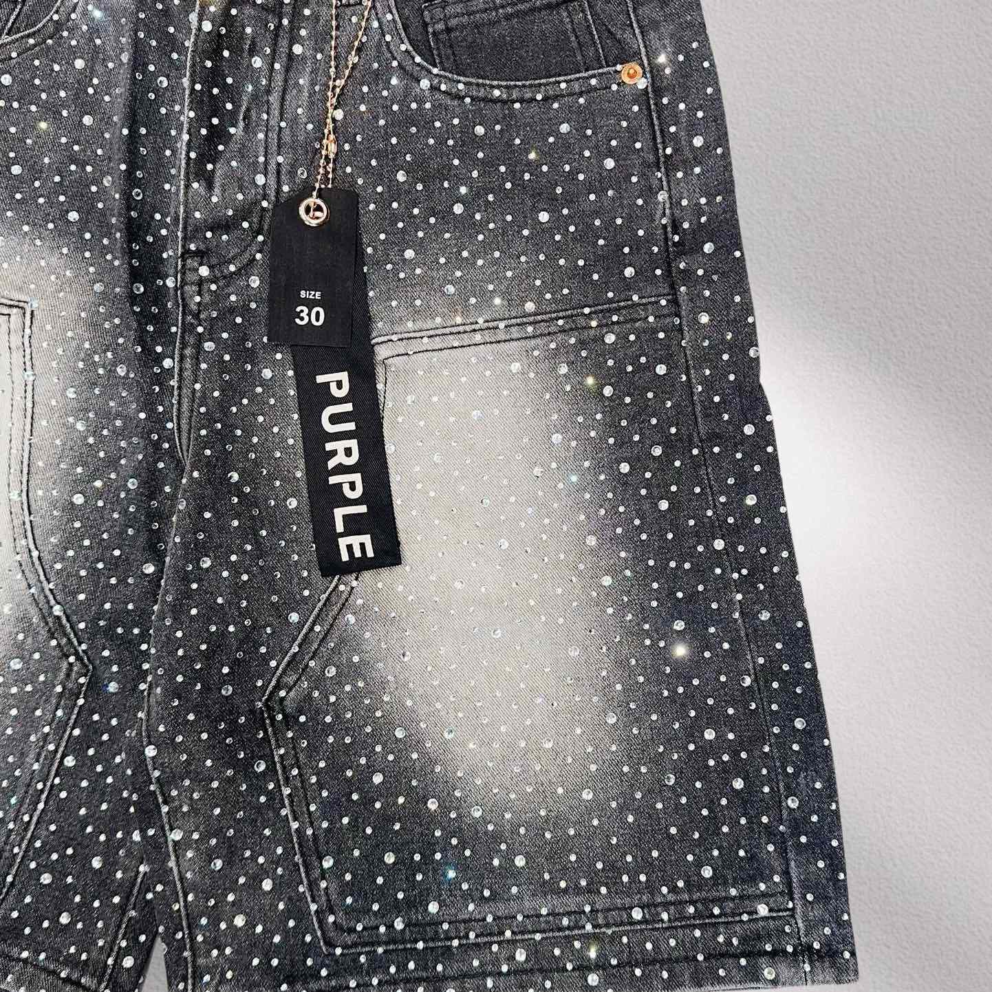Purple-Brand Denim Shorts    6039 - DesignerGu