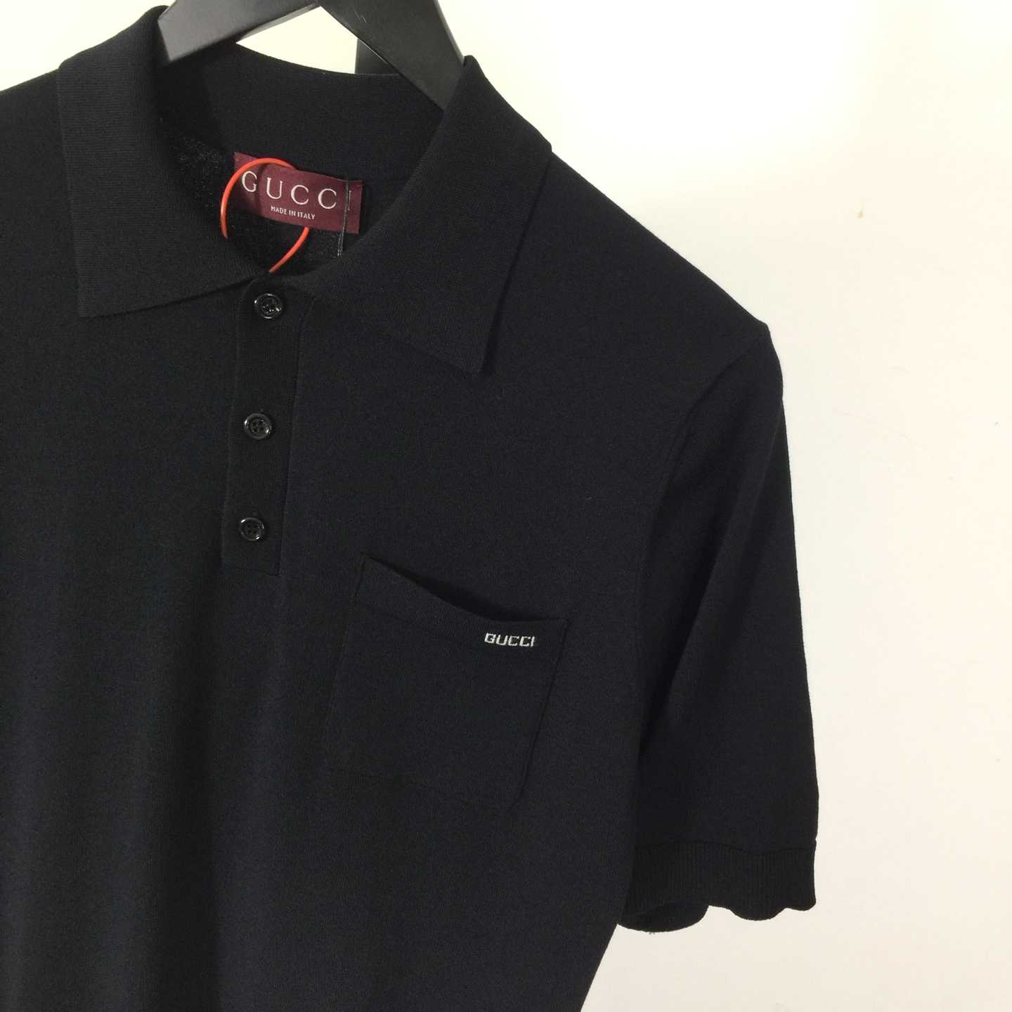 Gucci Fine Wool Knit Polo Top With Intarsia  - DesignerGu