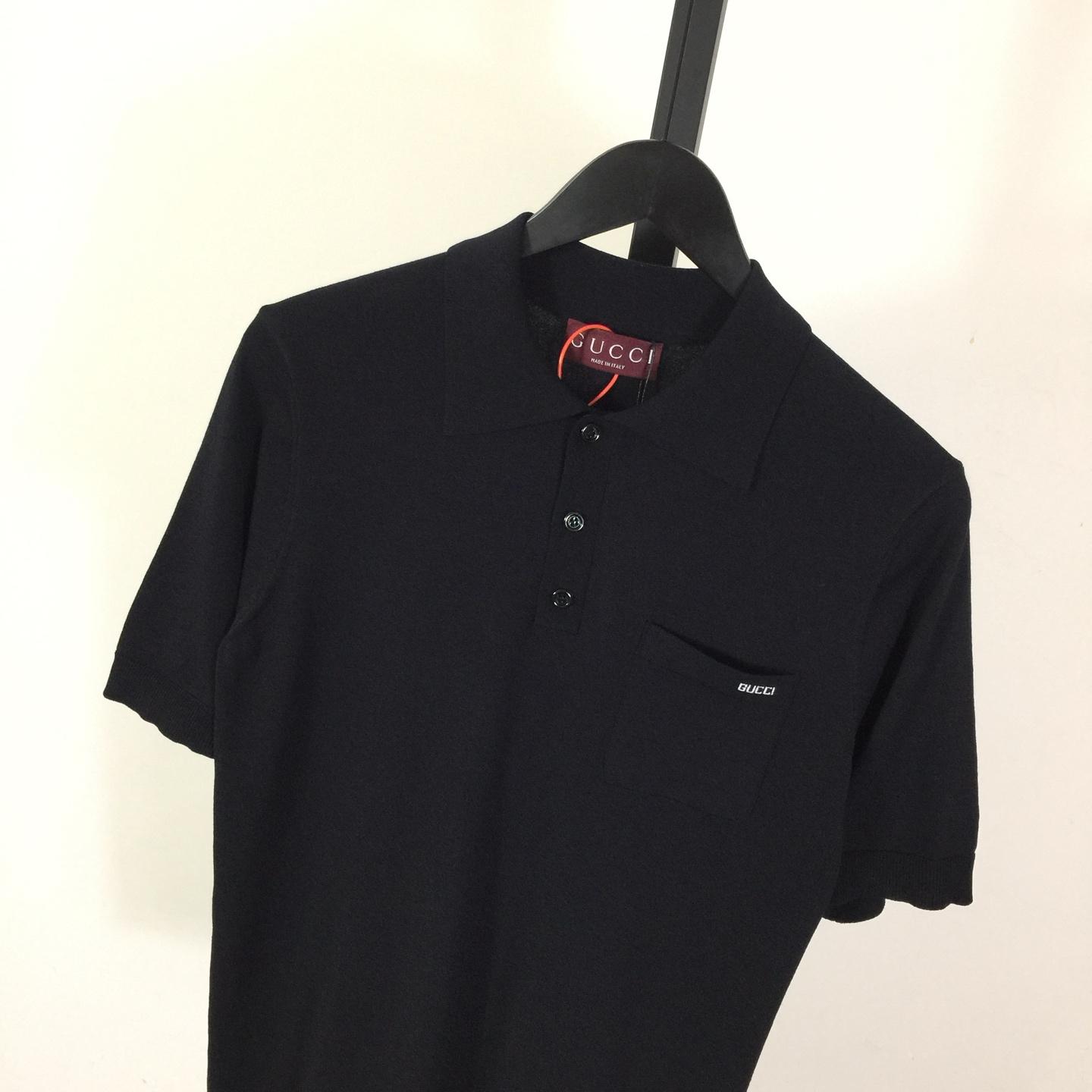 Gucci Fine Wool Knit Polo Top With Intarsia  - DesignerGu