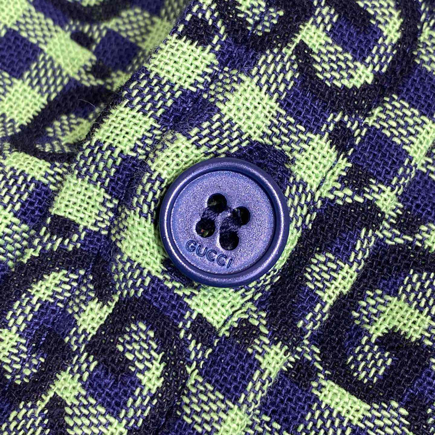 Gucci GG Gingham Cotton Wool Jacket - 