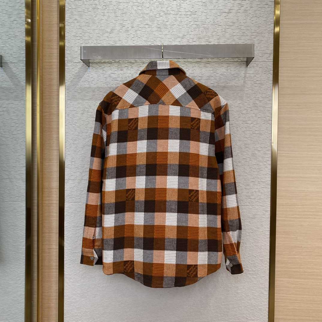 Louis Vuitton Button-Down Long-Sleeved Flannel Shirt  1AFXSJ - 