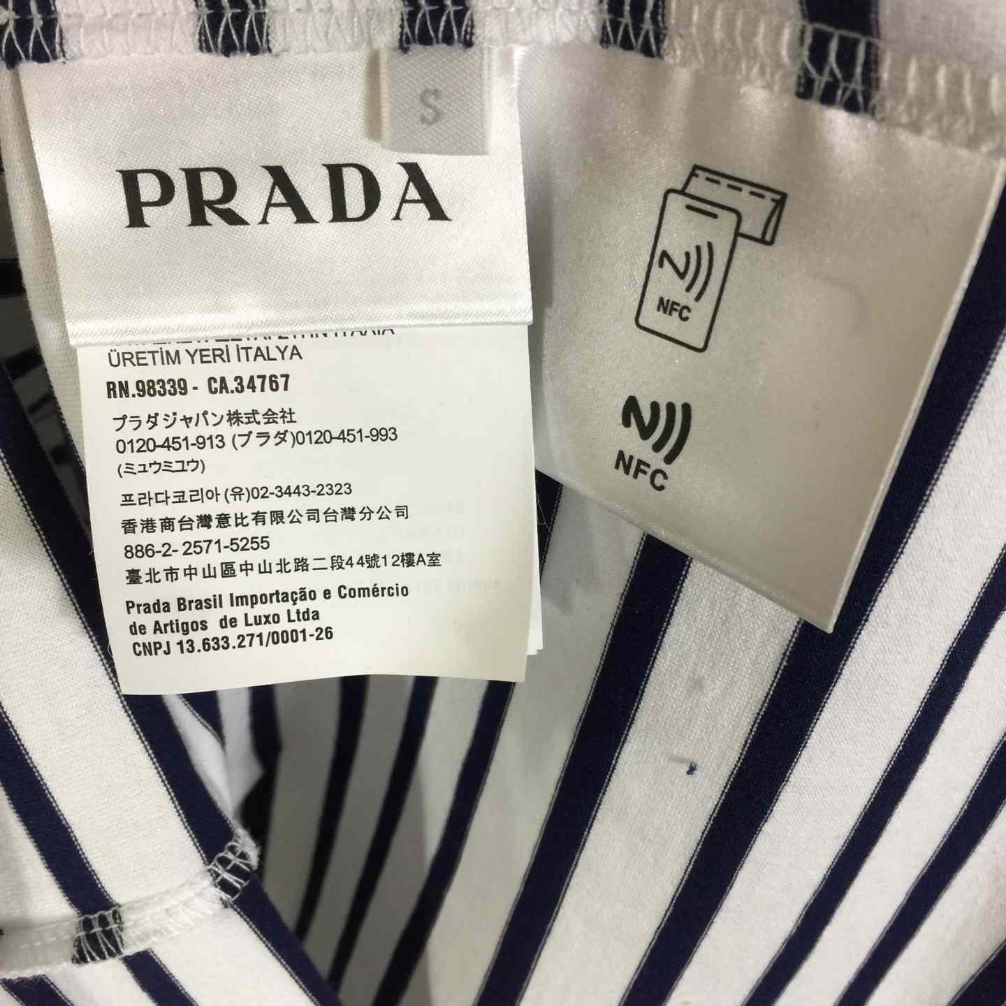 Prada Striped Cotton T-shirt  - 