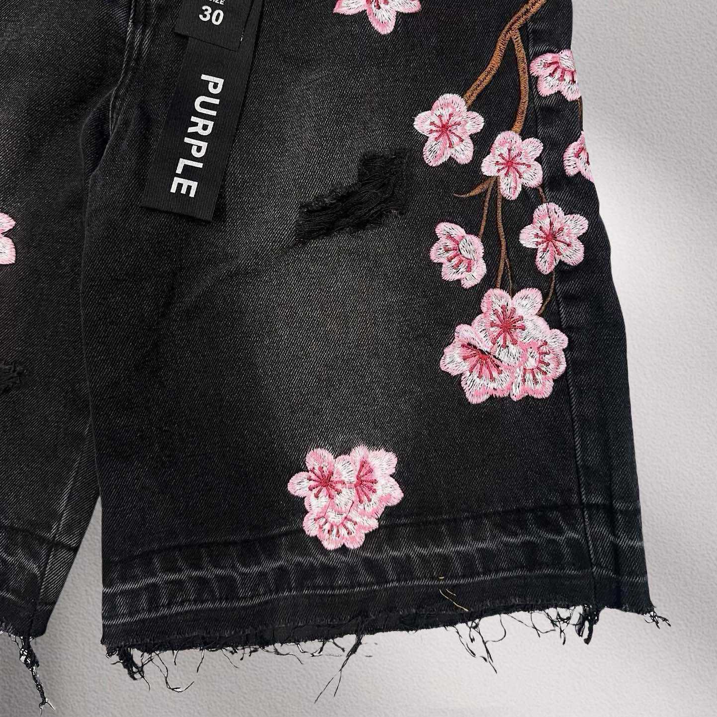 Purple-Brand Denim Shorts    6040 - DesignerGu
