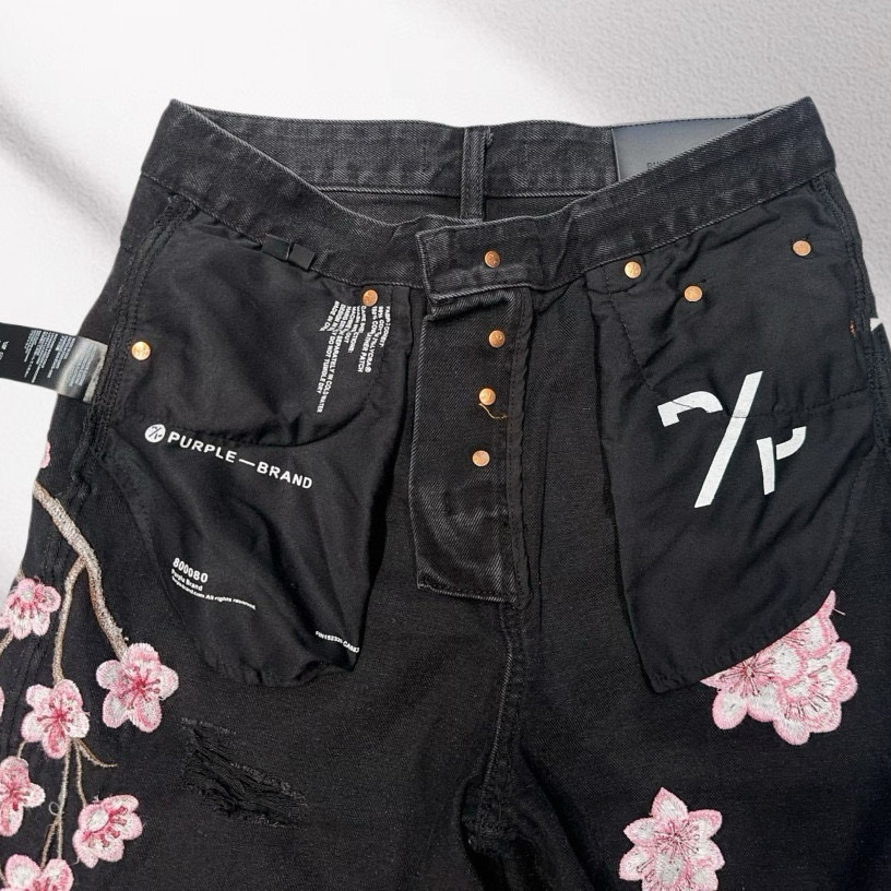 Purple-Brand Denim Shorts    6040 - DesignerGu
