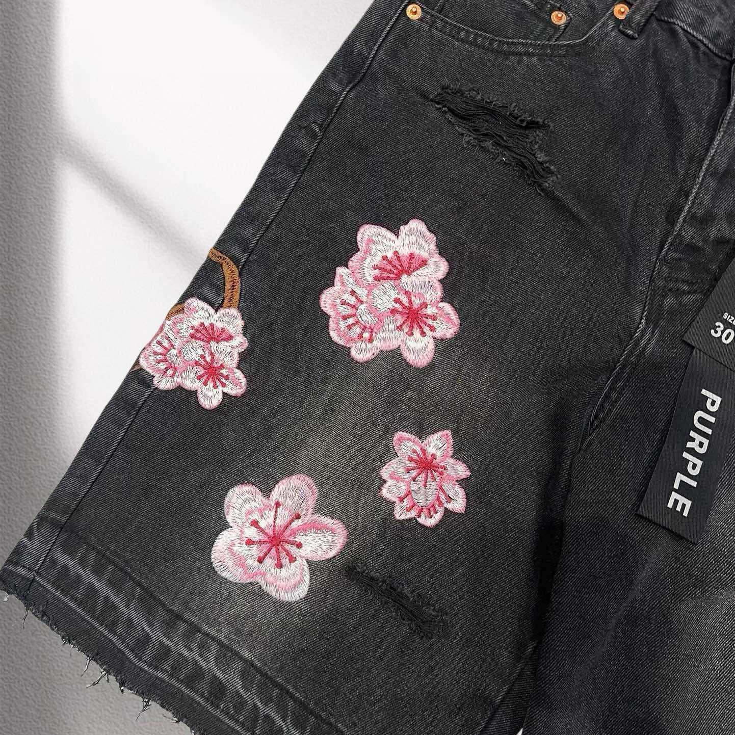 Purple-Brand Denim Shorts    6040 - DesignerGu
