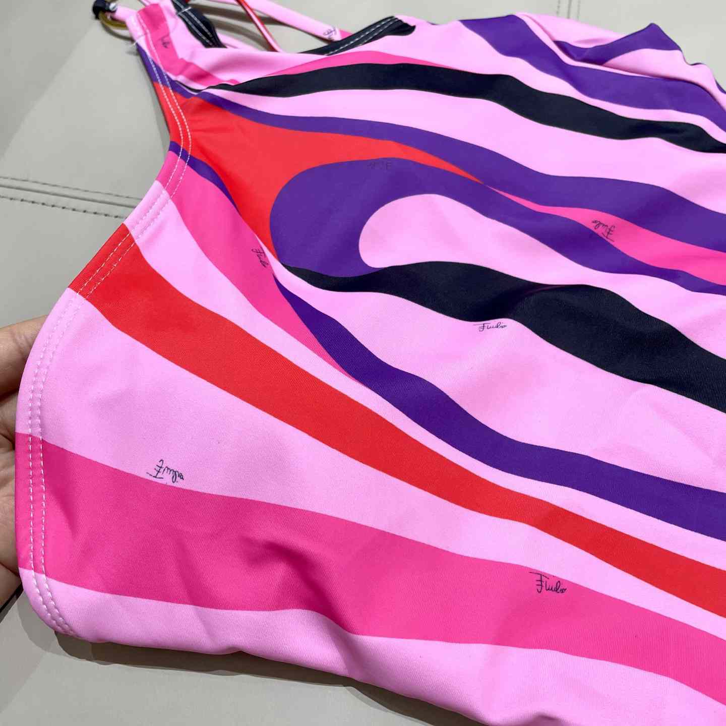 Pucci One-shoulder Embellished Printed Swimsuit  - 