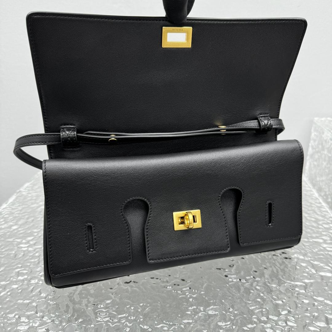 Balenciaga Bel Air Clutch On Strap Small In Black   - 