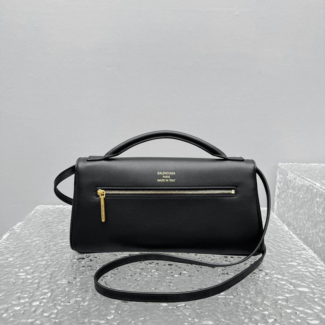 Balenciaga Bel Air Clutch On Strap Small In Black   - 