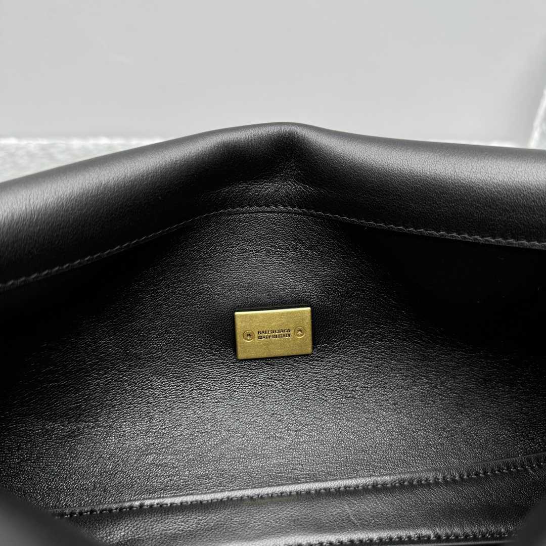 Balenciaga Bel Air Clutch On Strap Small In Black   - 
