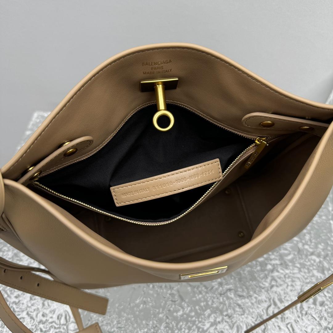 Balenciaga Bel Air Hobo Bag Small In Latte - DesignerGu