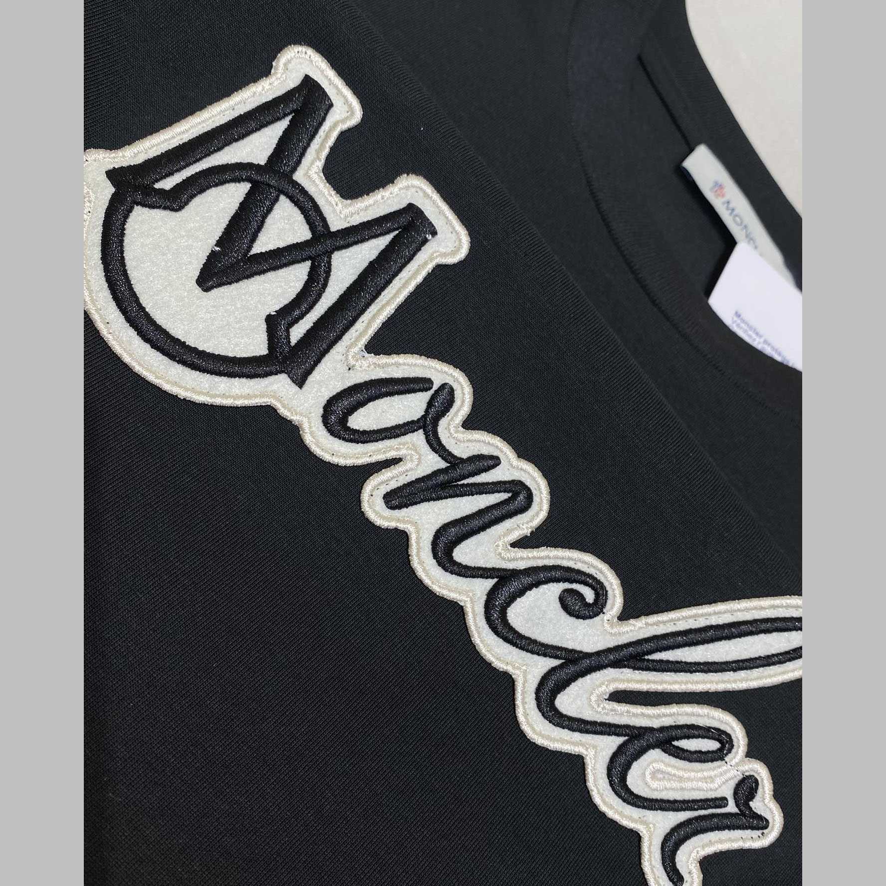 Moncler Embroidered Varsity Logo Cotton T-shirt - DesignerGu