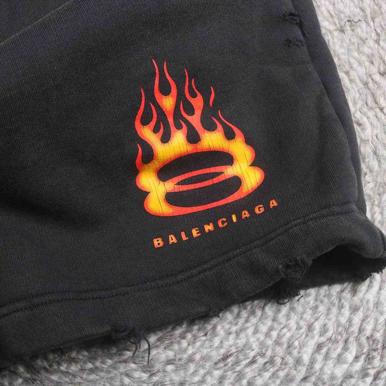 Balenciaga Burning Unity Arch Molleton Shorts  - 