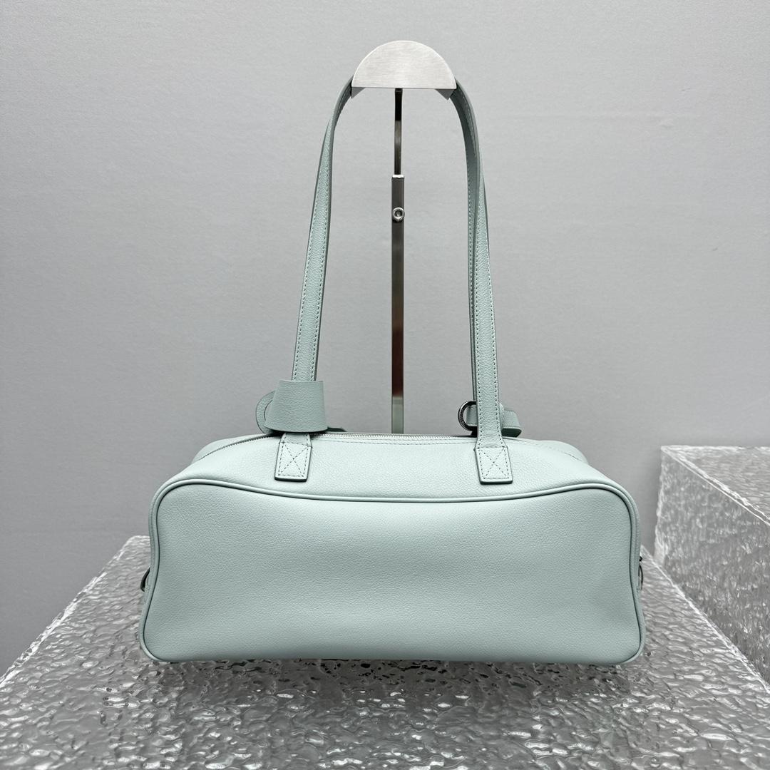 Balenciaga Carrie Bowling Bag Small In Mineral Green - 