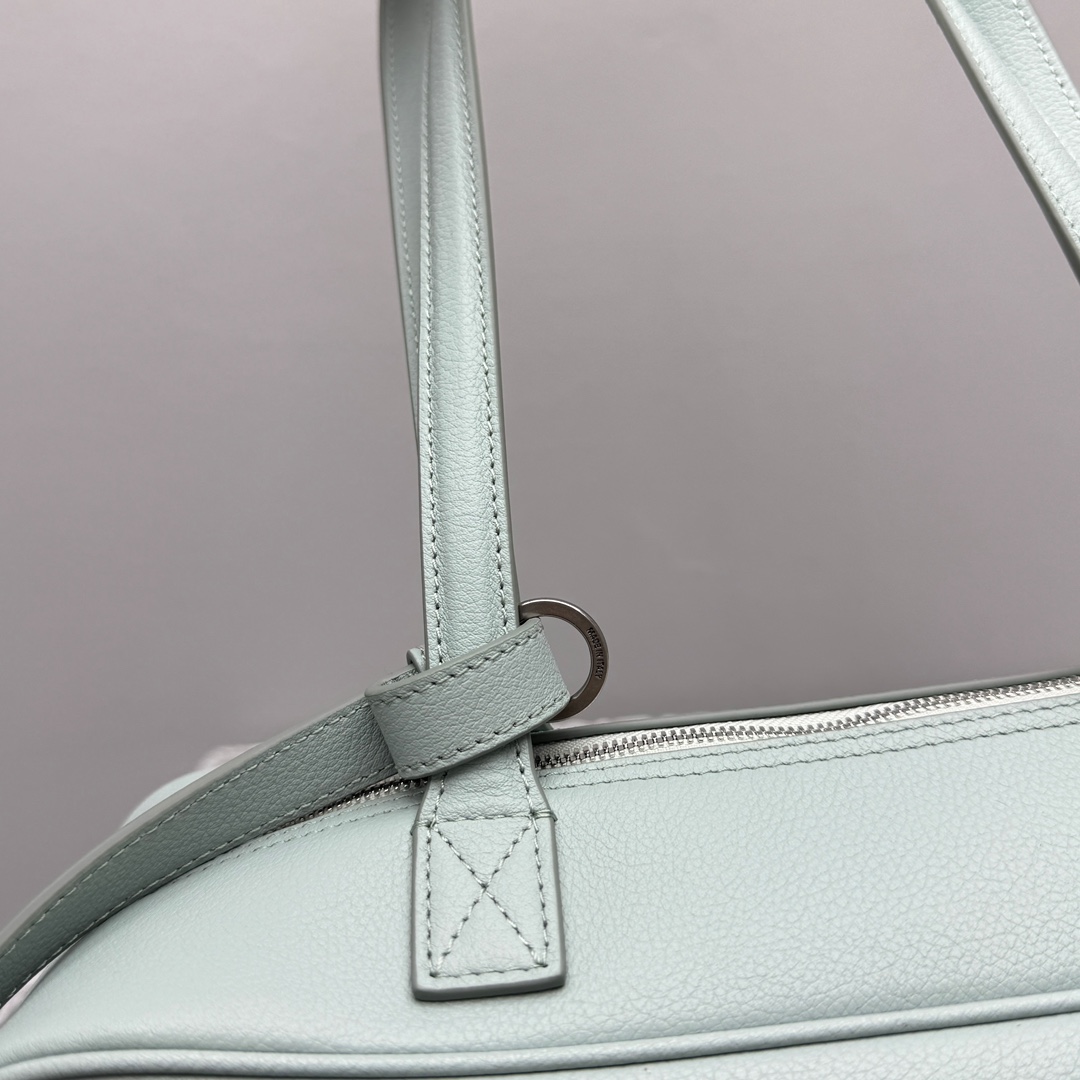Balenciaga Carrie Bowling Bag Small In Mineral Green - 