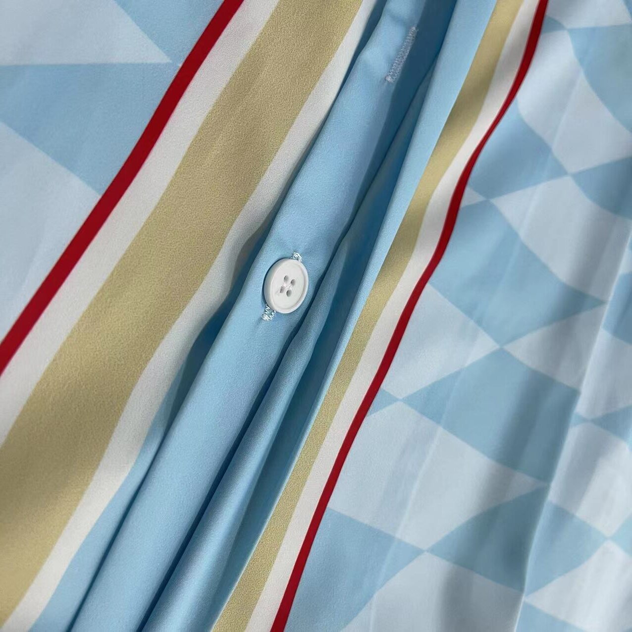 Casablanca Damiers Et Cygne Bleu Silk Twill Shirt - 