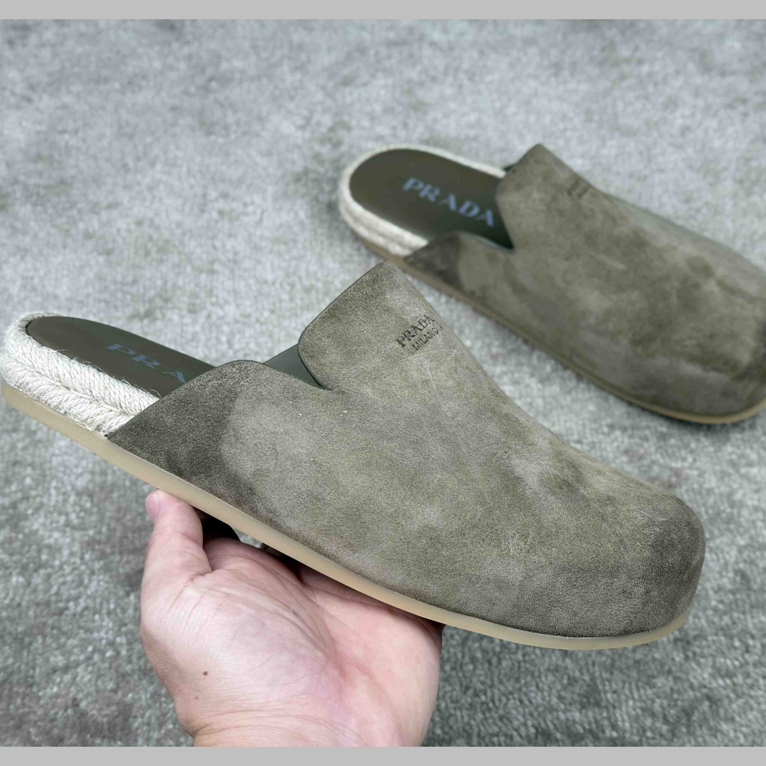 Prada Suede Mules - DesignerGu