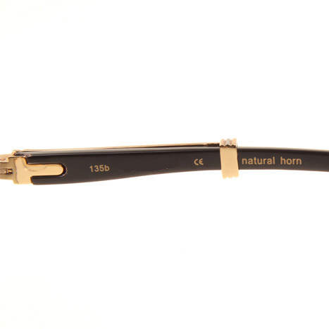 Cartier CT1990-0692 Black Buffalo Sunglasses In Gold Grey - DesignerGu