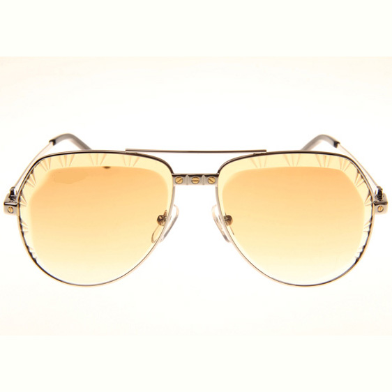 Cartier CT 1324912 Cut Lens Sunglasses In Silver Gradient Brown - DesignerGu
