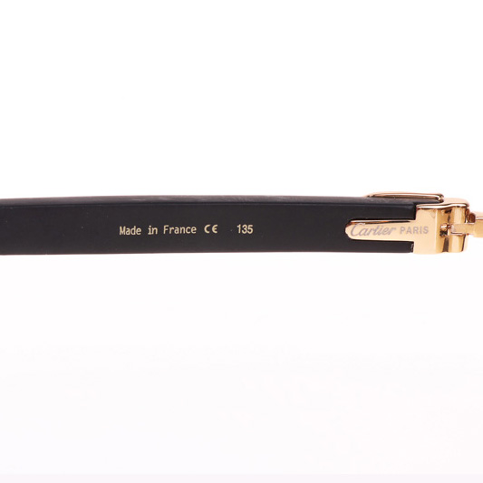 Cartier CT_3524012 Black Wood Sunglasses In Gold Brown - DesignerGu