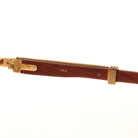 Cartier CT_1116679 Diamond Wood Sunglasses In Gold Brown - DesignerGu