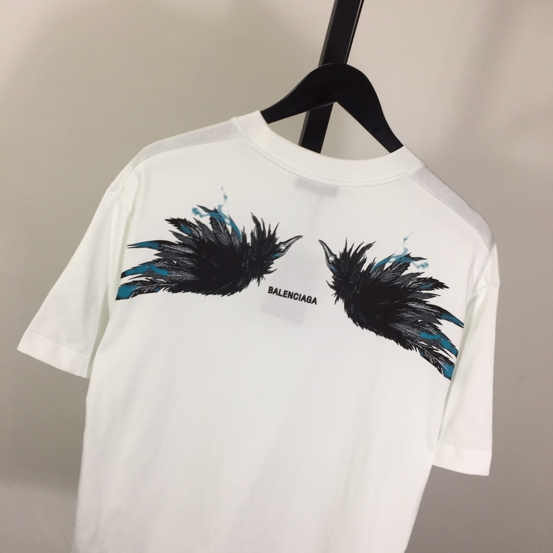Balenciaga Short Sleeve With Wing Pattern - DesignerGu