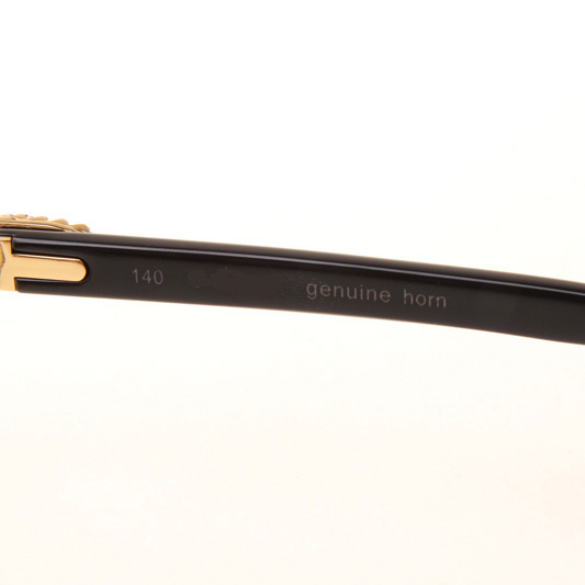 Cartier CT 3524012 Big Diamond Black Buffalo Sunglasses In Gold Brown - DesignerGu