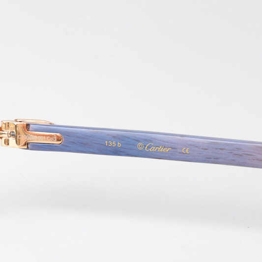 Cartier CT_3524012 Blue Arm Eyeglasses Gold - DesignerGu