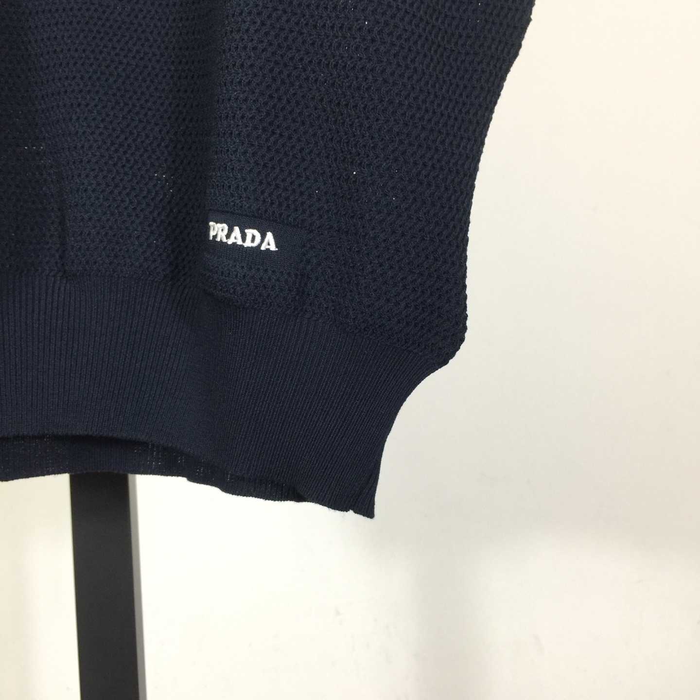 Prada Blue T-Shirt In Silk And Cotton - DesignerGu