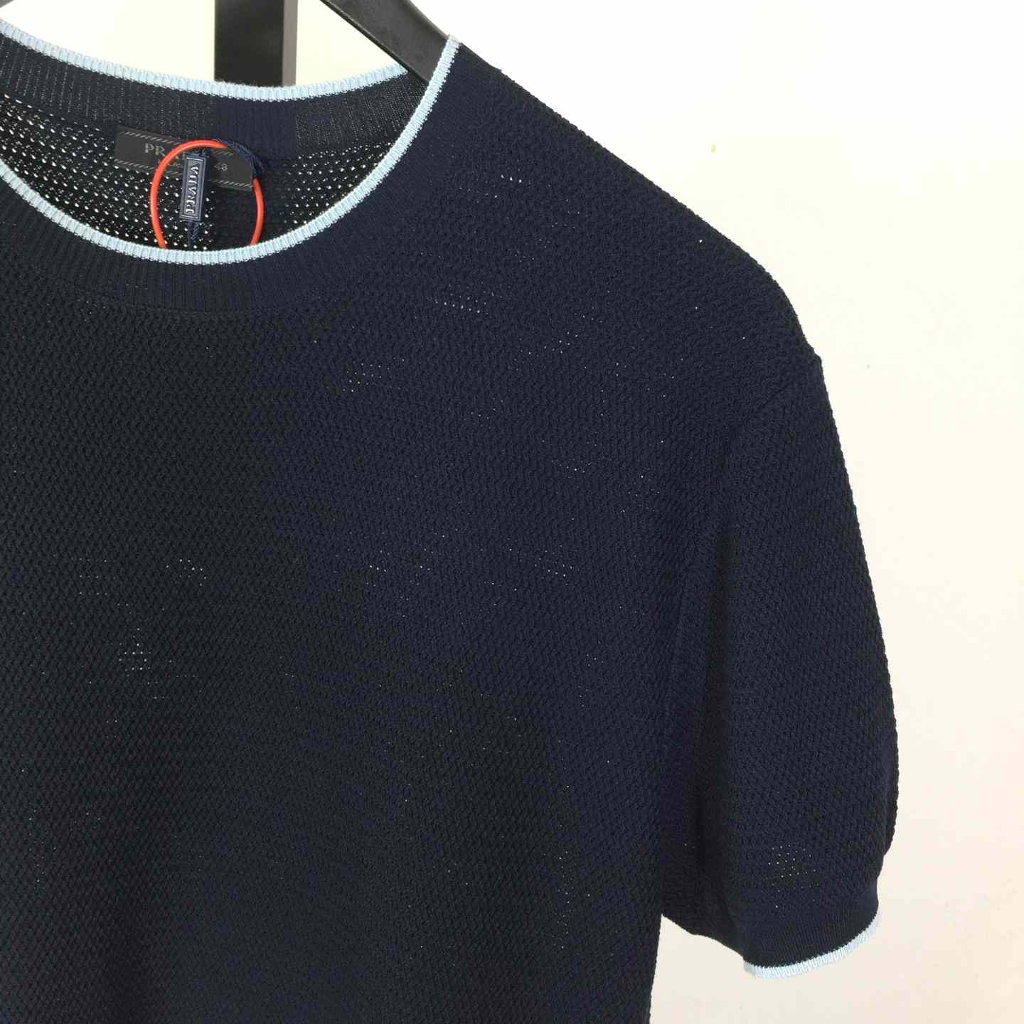 Prada Blue T-Shirt In Silk And Cotton - DesignerGu