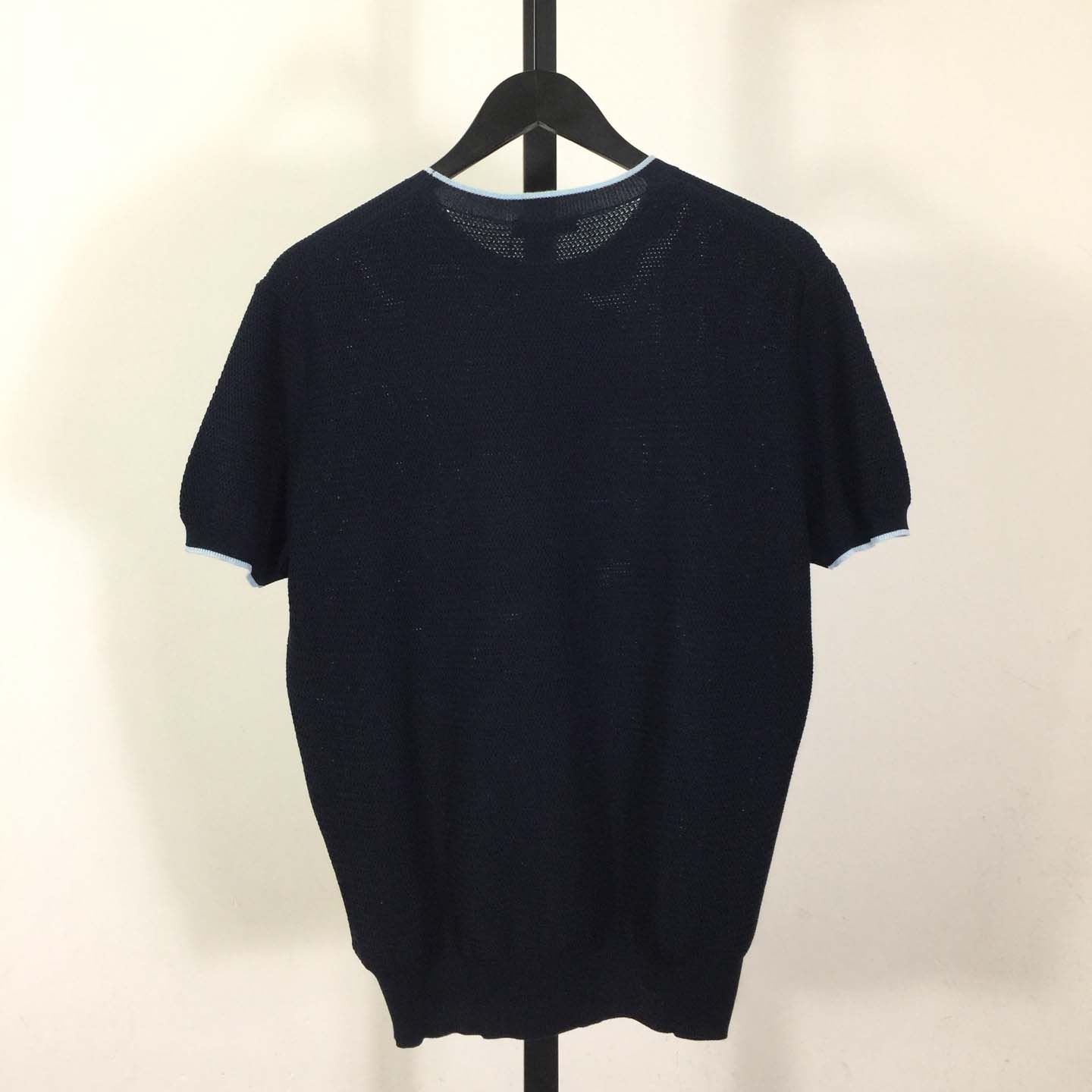 Prada Blue T-Shirt In Silk And Cotton - DesignerGu