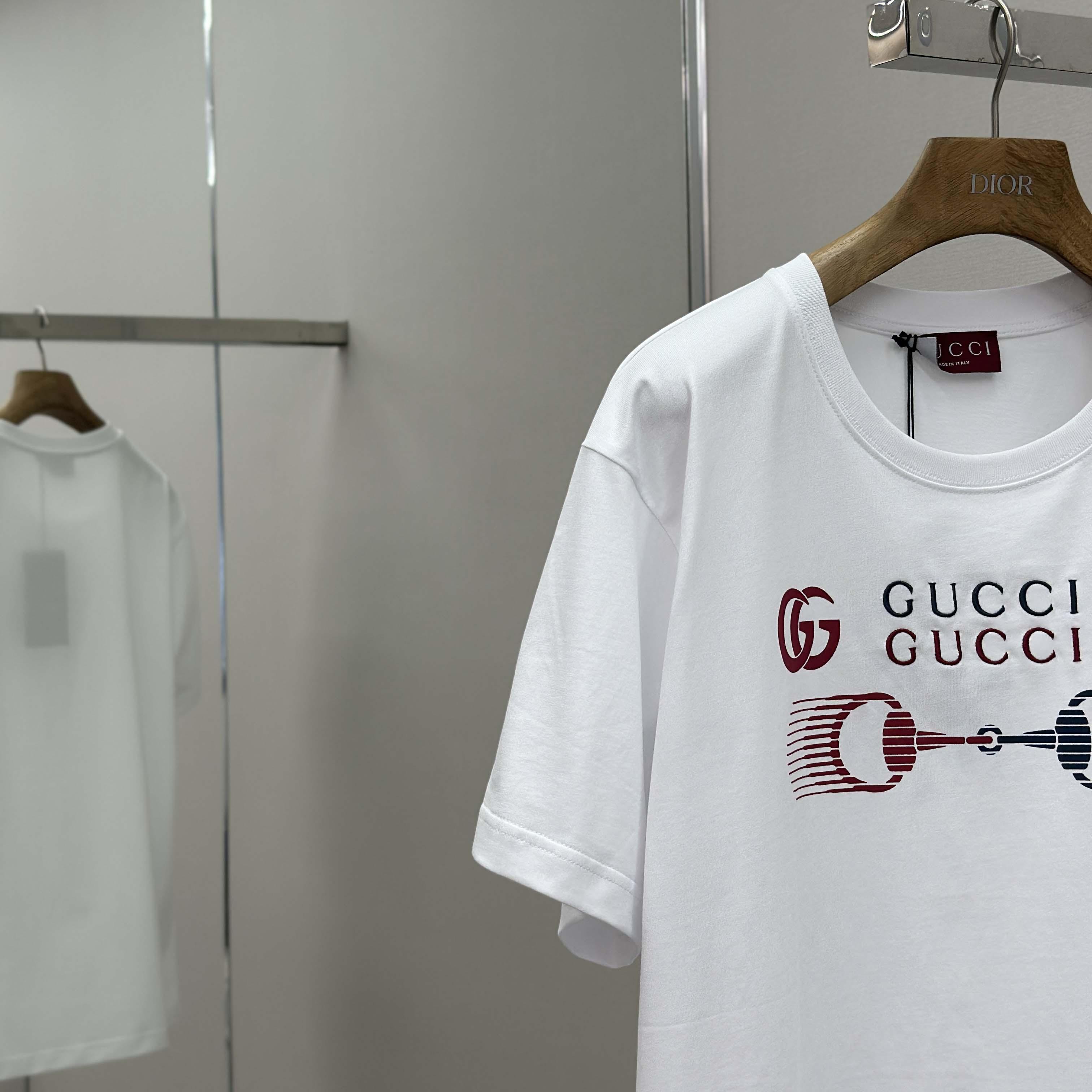 Gucci Printed Cotton Jersey T-shirt - DesignerGu