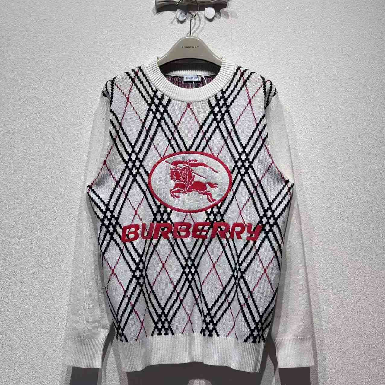 Burberry Argyle Check Wool Blend Sweater - DesignerGu
