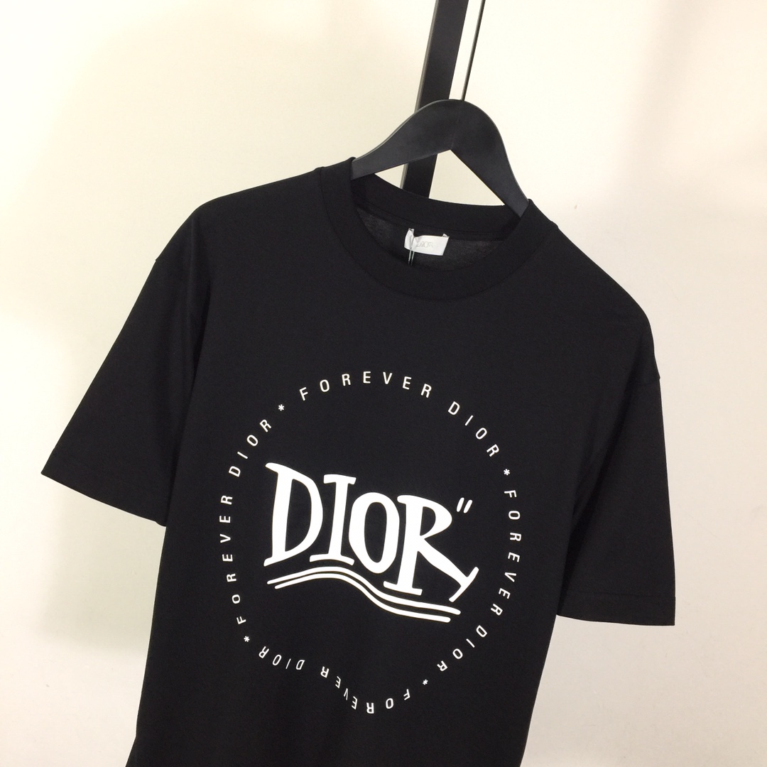 Dior Logo Cotton T-Shirt  - DesignerGu