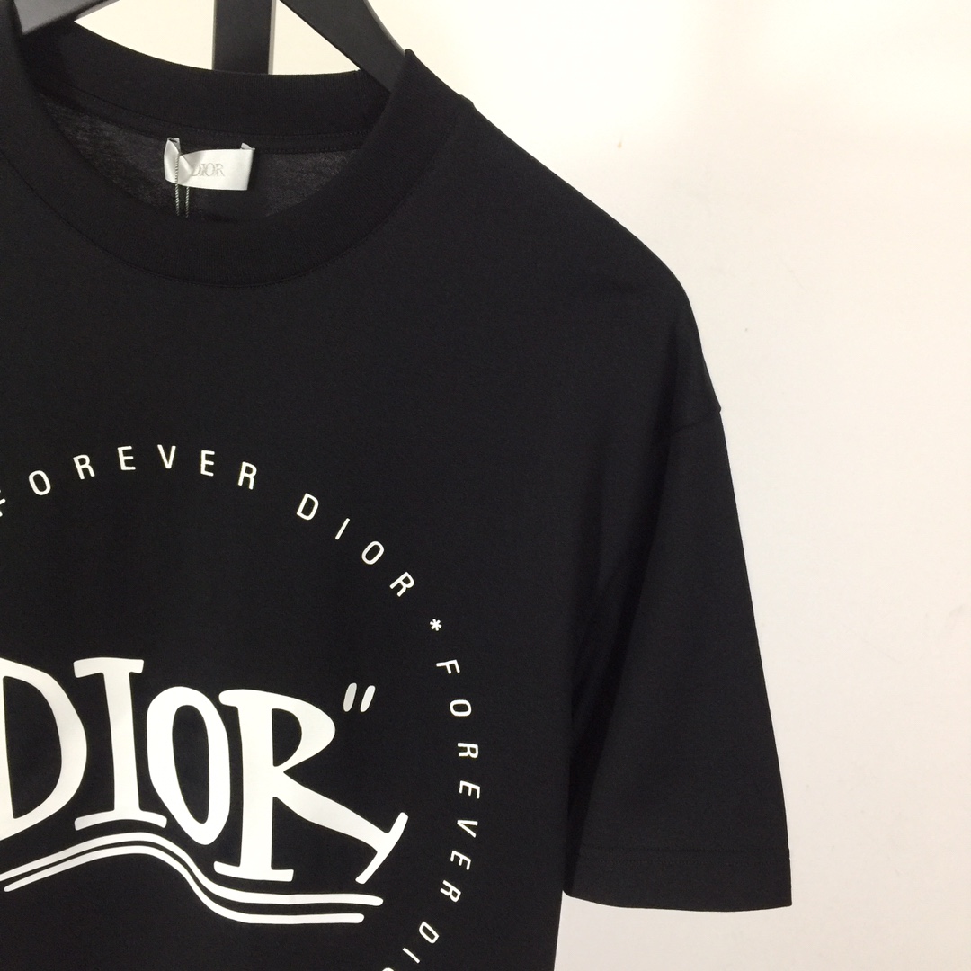 Dior Logo Cotton T-Shirt  - DesignerGu