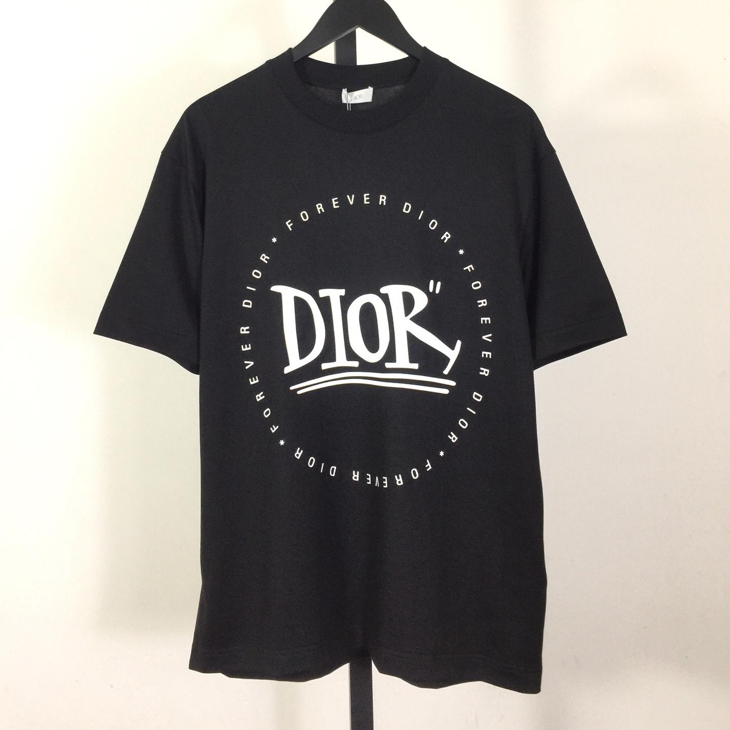 Dior Logo Cotton T-Shirt  - DesignerGu
